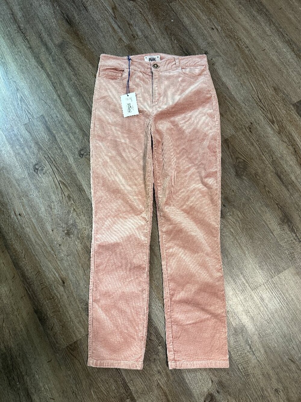 NWT Paige Hoxton Slim Corduroy Jeans Size 29 Blush Pink Ankle Pants High Rise